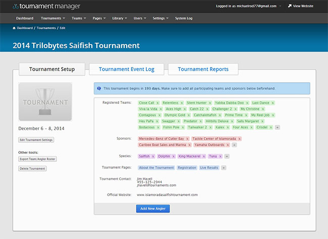 Features: Web Pro Tournament Manager