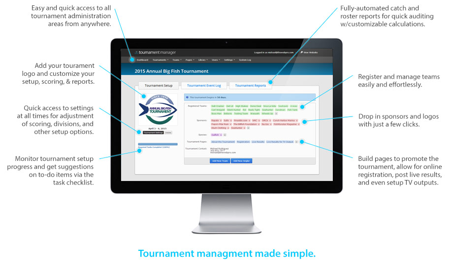 Features: Web Pro Tournament Manager